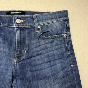 Express Barely Boot Mid Rise Stretch Jeans Dark Wash Blue Womens 8S/8C